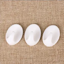 5pcs White Self Adhesive Plastic Hook Bathroom Wall Robe Towel Hanger Coat Clothes Bags Rack Kitchen Storage Organizer Hardware