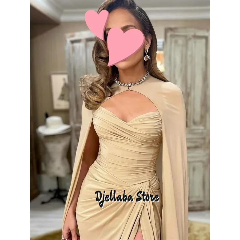 

Без бретелек, труба, без рукавов, индивидуальные платья для выпускного вечера, вечернее платье со складками и высоким разрезом по бокам, вечерние платья со съемной шалью