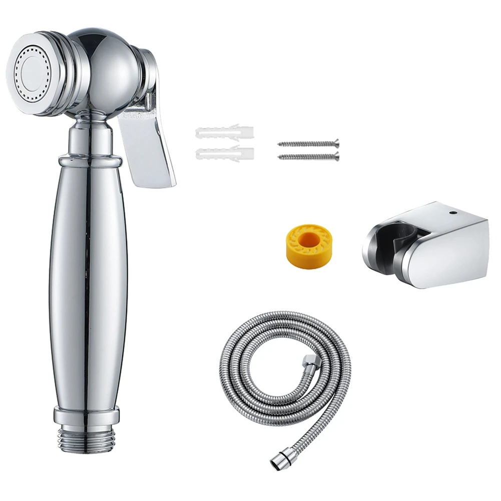 

Vintage Handheld Bidet Spray Shower Set Copper Bidet Sprayer with Abs Shower Head and Stainless Steel Shower Hose, C