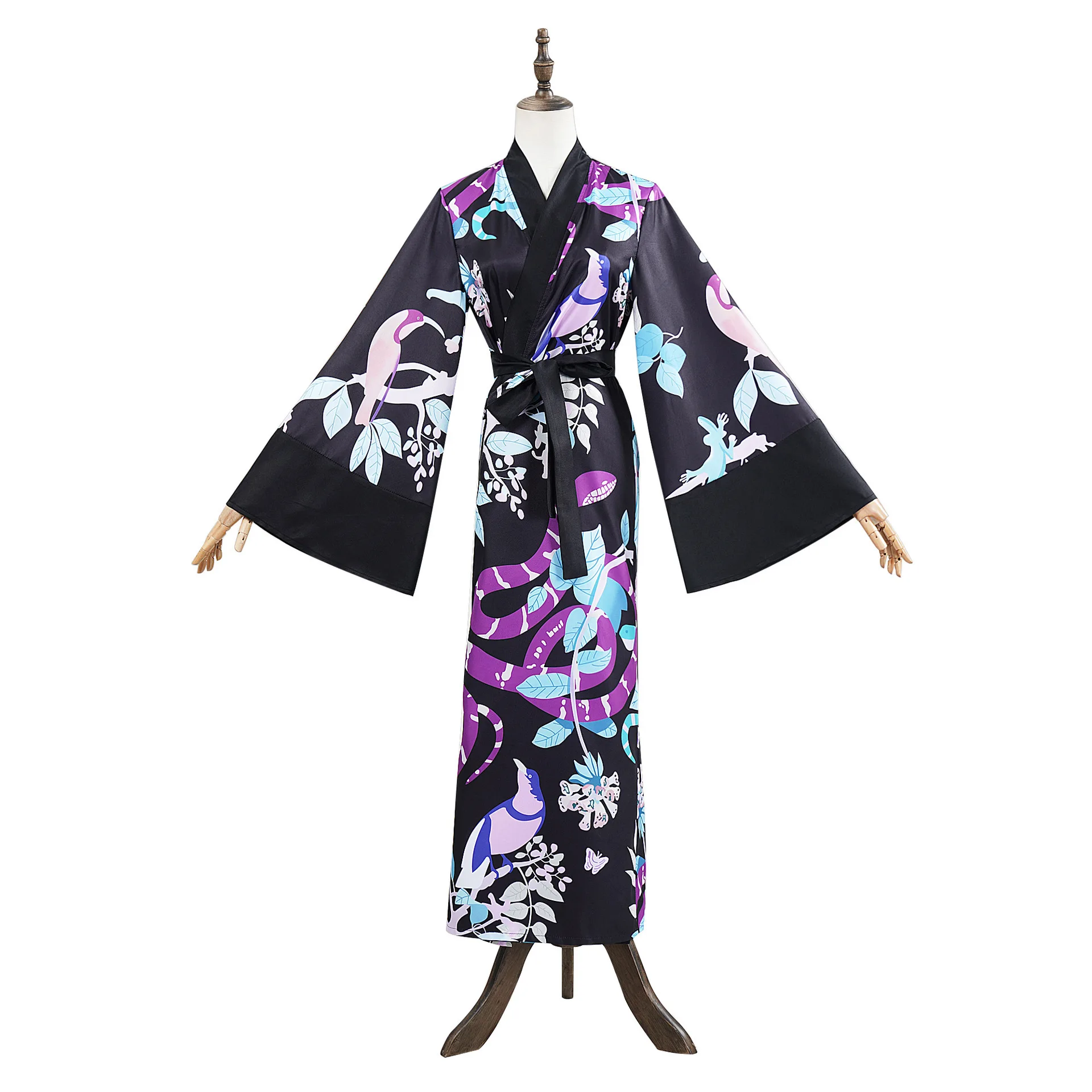 

Agatha Costume Agatha Black And Color Printed Kimono Stage Performance Costume Cosplay Costume