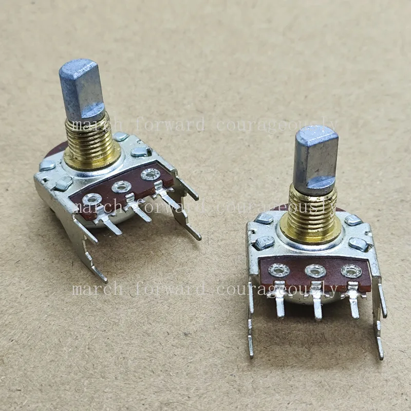 10pcs 148 type B10K single-unit 3-pin with bracket audio adjustment potentiometer. Handle length 15MM. B103. Half shaft.