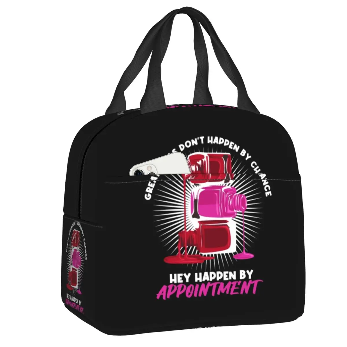 

Custom Fashion Nail Polish Insulated Lunch Bag for Women Resuable Technician Cooler Thermal Lunch Tote Kids School Children