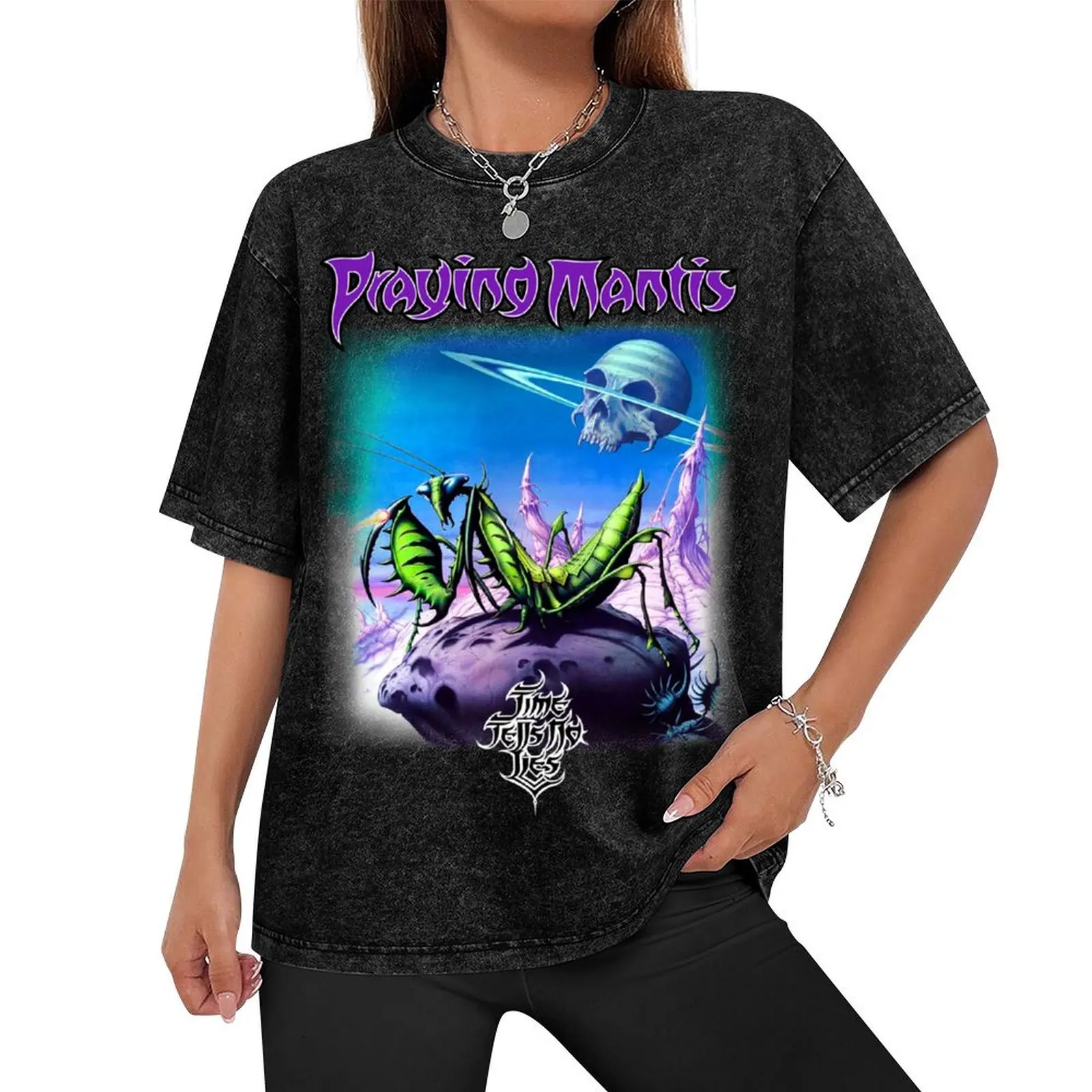 Praying Mantis - Time Tells No Lies Classic Old School UK NWOBHM Heavy Metal T-Shirt heavyweights mens designer clothes