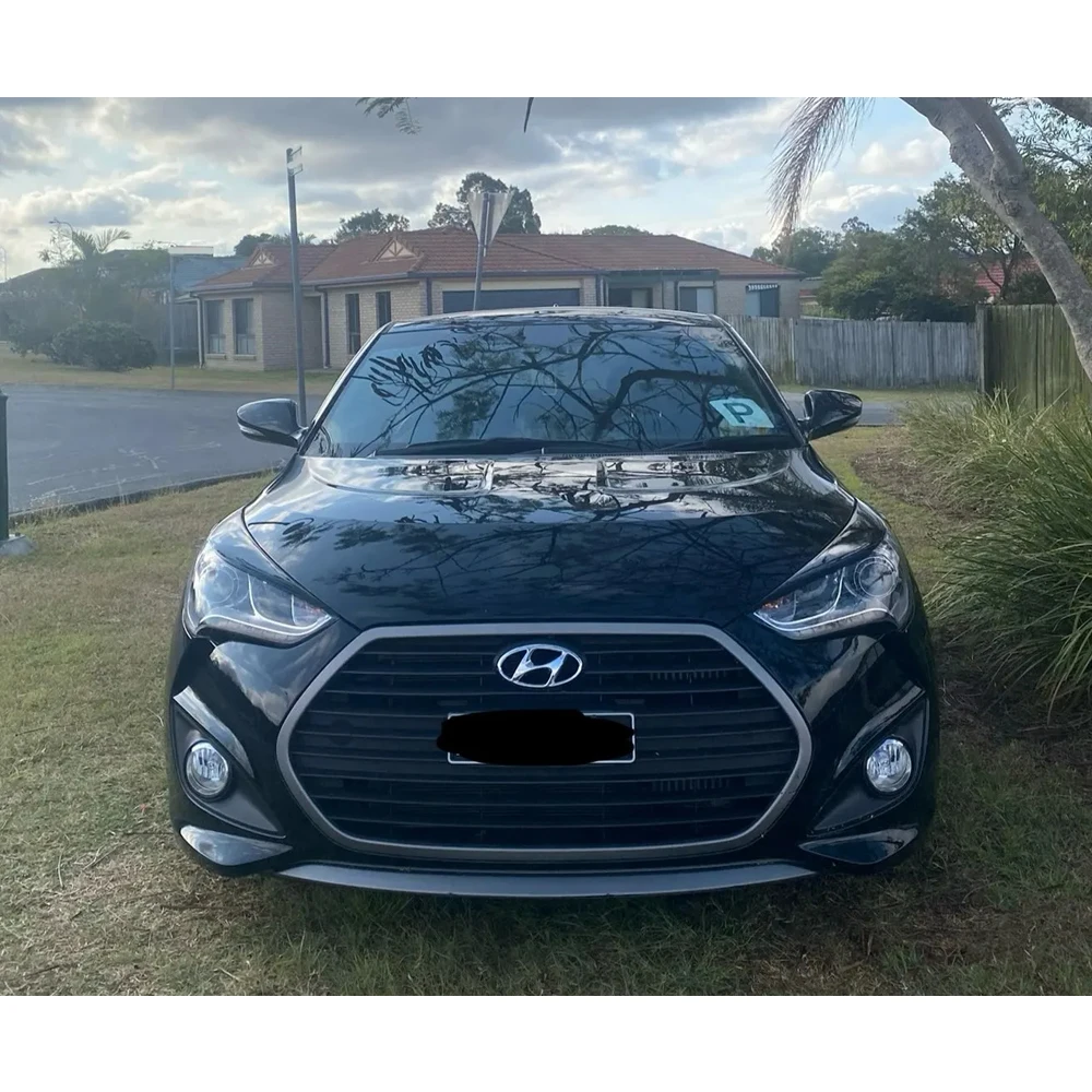 LP Style For Hyundai Veloster 1.6L 1.6T Carbon Fiber Wide Body Headlight Eyebrow CF Bumper Eyelid Auto Body Kit eyebrows 1pair