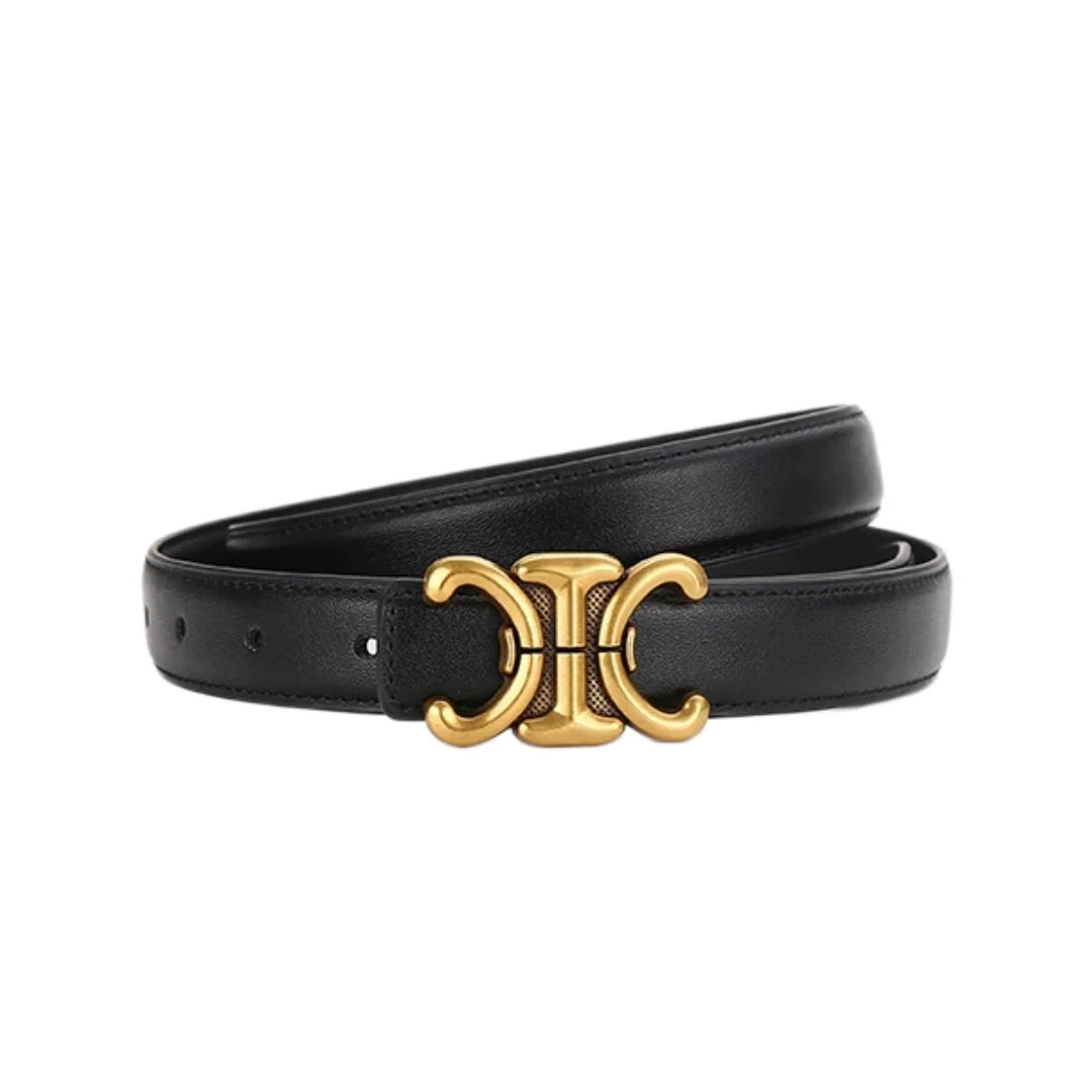 Women Slim Black Leather Belt, No Buckle Design, Simple Waist Strap for Dresses Shirts, Ladies Decorative Waistband Daily Wear