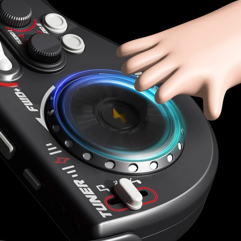 Multifuncional dj guitarra dobrável elétrica sem cordas com luz eletrônico drible baixo crianças brinquedos instrumento musical presente