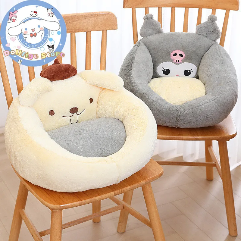 

Sanrio Cartoon Kuromi My Melody Hangyodon Cinnamoroll Pom Pom Purin Plush Sofa Backrest Leisure Dormitory Office Chair Cushion