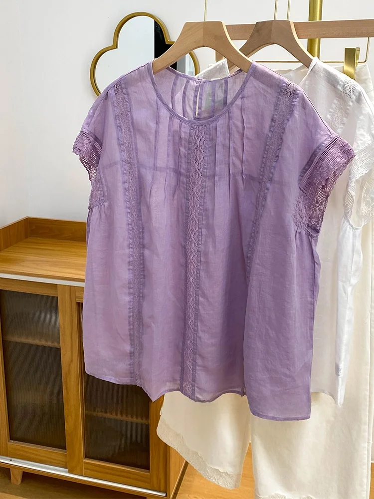 

Женский свободный круглый топ Ne ort Sve с вырезом в стиле ретро, художественный летний модный маленький хлопковый топ L...