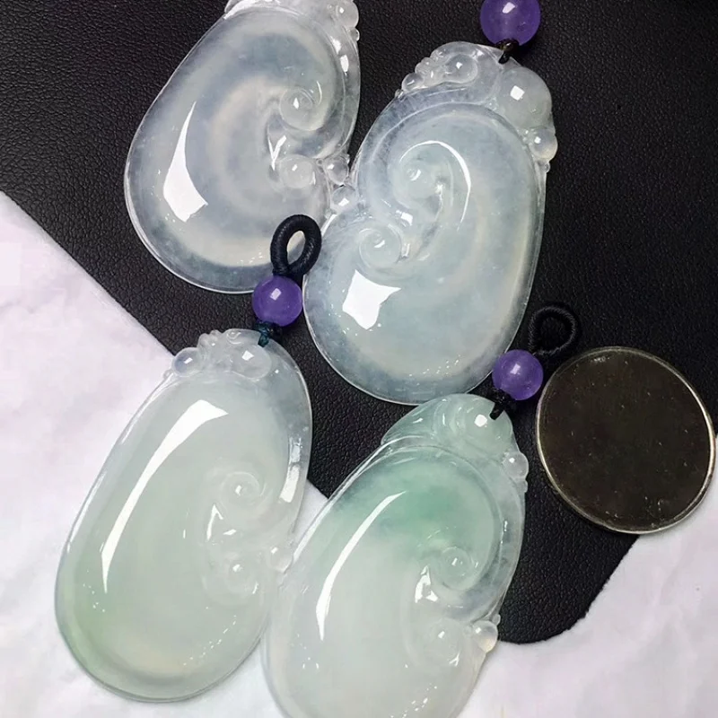 Natural a-Level Ice Glutinous Ruyi Jade Pendant