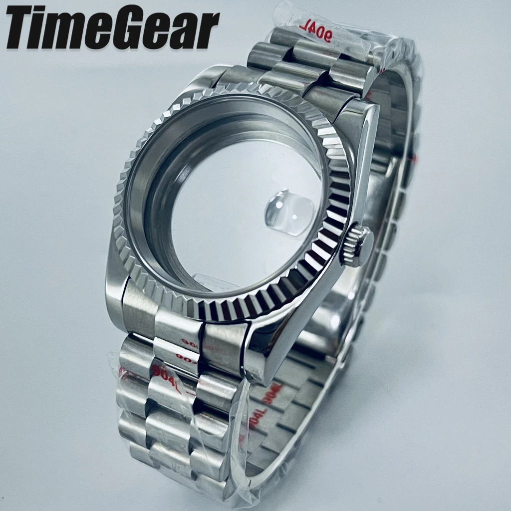 36mm/40mm Sapphire Glass For Men NH35 Watch Case President Bracelet Fit VH31 NH34 NH35 NH36 ETA2824 PT5000 Movement