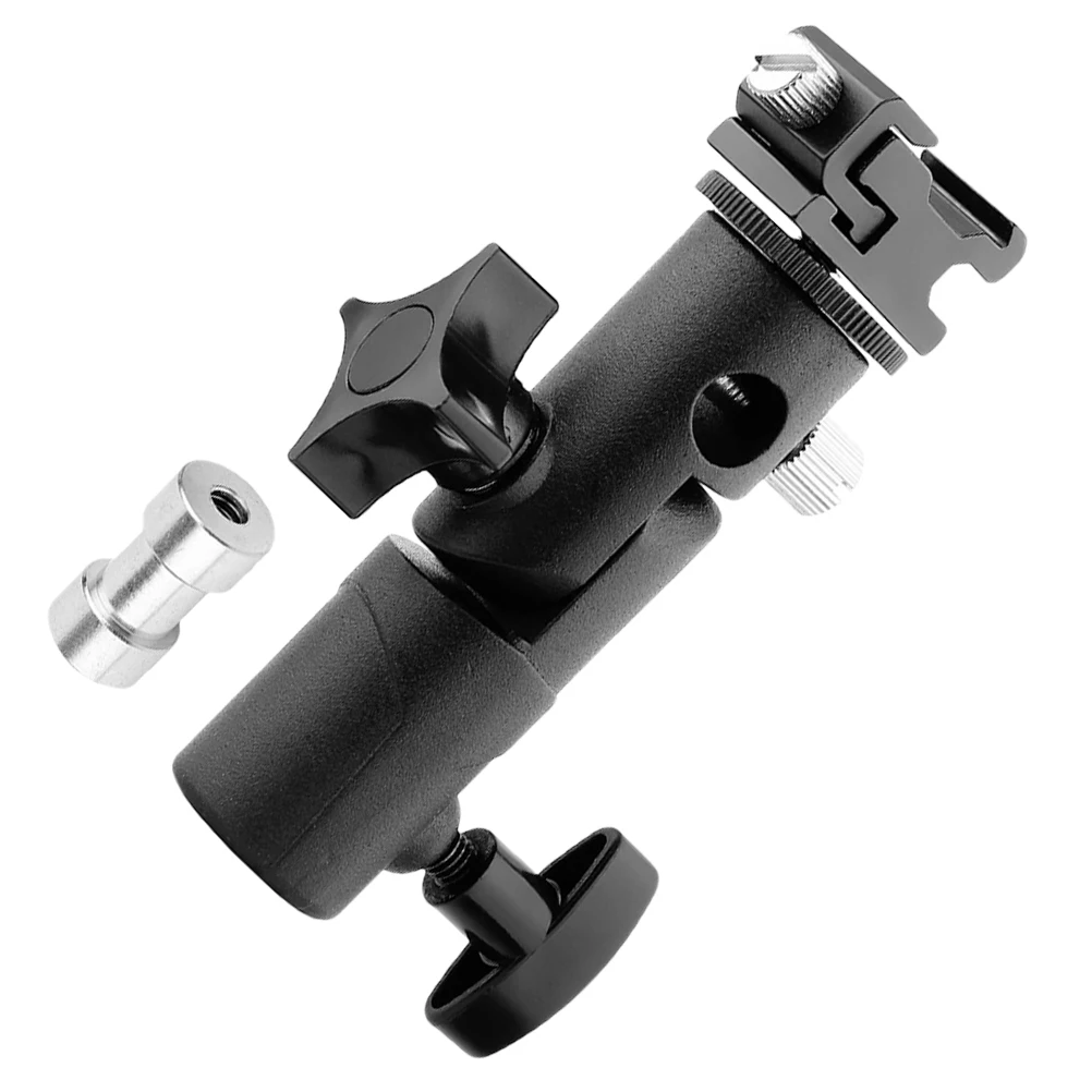 

Photography Flashlight Bracket Adjustable Light Stand Adapter Horizontal Vertical Position Flash Holder Umbrella Clamp Camera