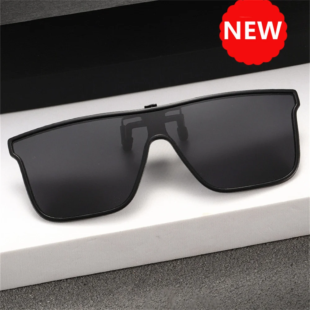 Myopia Polarized Clip On Sunglasses 2023 Men Photochromic Car Driver Goggles Night Vision Glasses Anti Glare Square GlassesUV400