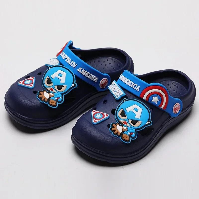 Sapatos Kawaii Disney para crianças, chinelos de casa para meninos e meninas, sapatos de nuvem ao ar livre, sandálias casuais Frozen Elsa, homem-aranha, verão