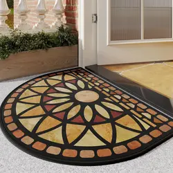 Half Round Door Mats Heavy-Duty Welcome Mat for Front Door with Non-Slip Rubber Backing for Garage, Patio, High Traffic Area
