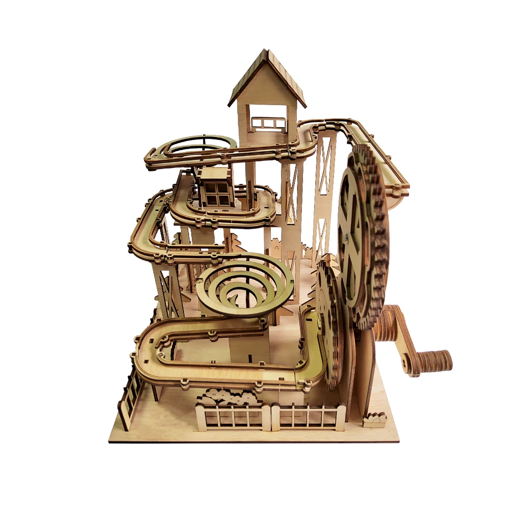 Diy Assembled 3d Wooden Puzzle Mechanical Model Toy For Adults Marble Jungle Orbit City Jigsaw Puzzle