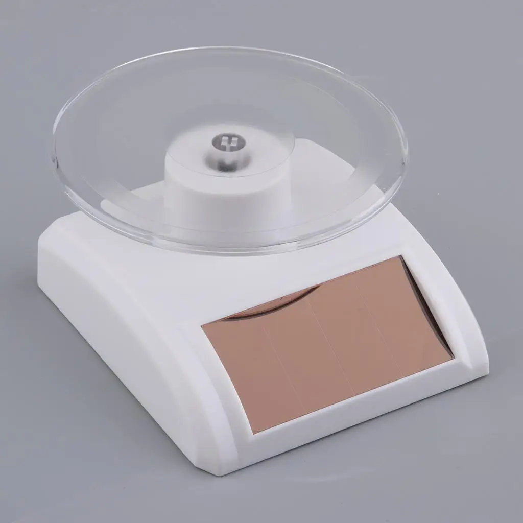 Solar Powered Rotating Display Stand 360 Degree Rotating Display Base for Jewelry Watches and Phones