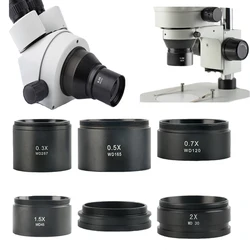 Lente de objetivo Barlow auxiliar para microscopio estéreo de soldadura, 0,5x1x0,7x2x0,75x0,3x1,5x48MM