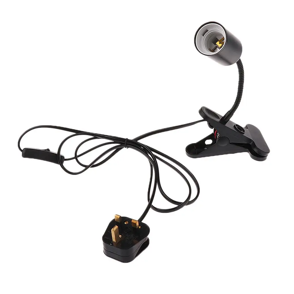 Aluminum Alloy Light Holder E27 Socket Stand for Reptile Pet Care Ceramic Infrared Heats Emitter Lamp Light Accessory