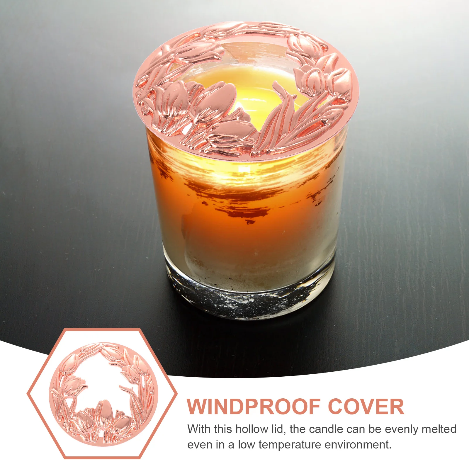 

1Pcs Metal Hollow Aroma Cover Durable Windproof Candlestick Holder Hollow-Out Scented Lid Zinc Alloy