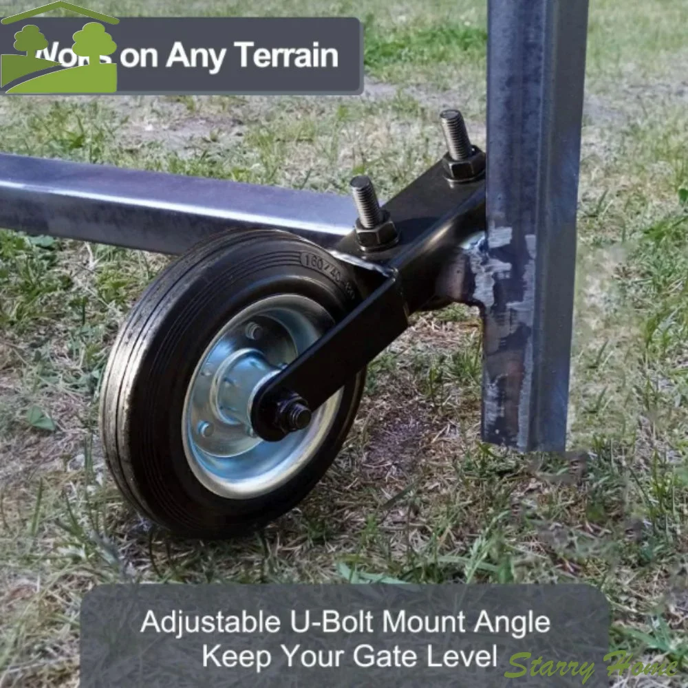 

Вспомогательное колесо Сверхмощное роликовое колесо для фермерских ворот Резиновое колесо Металлическая трубка Уличная дверная рама Черный металлический забор Колесо для ворот Крыльцо