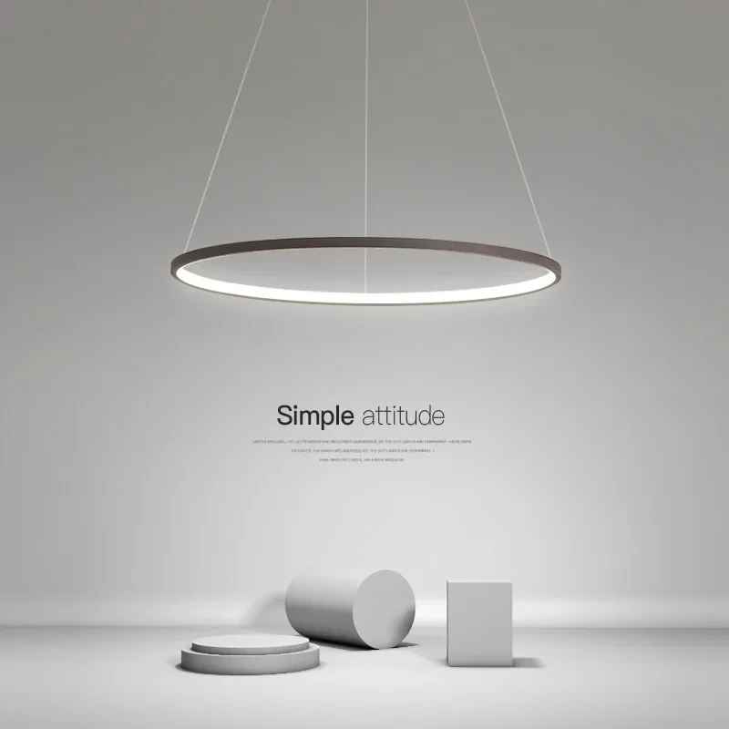 Nordic Minimalist Ring LED Pendant Light for Living Dining Room Kitchen Simple Chandelier Home Decoration Hanging Light Fixture