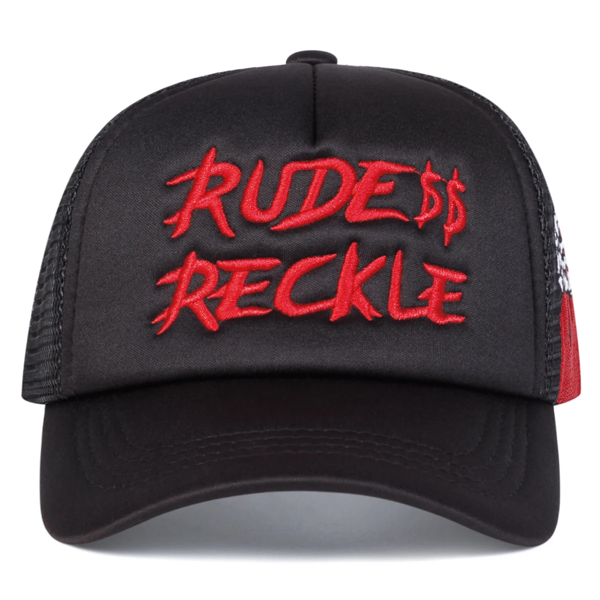 Unisex RUDE RECKLE Letter Embroidery Baseball Net Caps Spring and Summer Outdoor Adjustable Casual Hats Sunscreen Hat ﻿