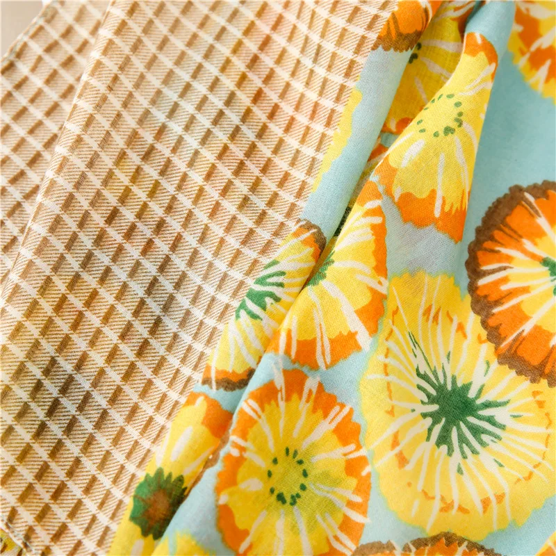 Fashion Women Spring Autumn Fruit Printed Scarf Hijabs Lemon Print Stole Wrap Echarpe Foulards Muslim Hijab