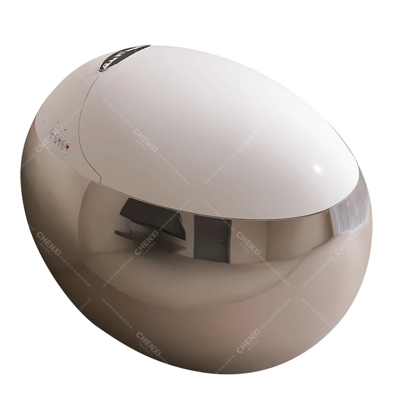 

Luxury Hotel Toilet Colored S-trap Silver Chrome Color Wc with Remote Control Egg Shaped Ceramic Intelligent Toilet Bowl