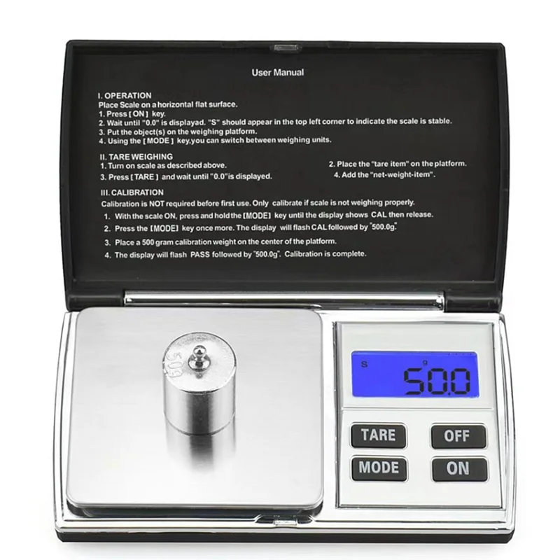 500G 0.1G Digital Kitchen Scale Jewelry Gold Balance Weight Gram LCD Pocket Weighting Electronic