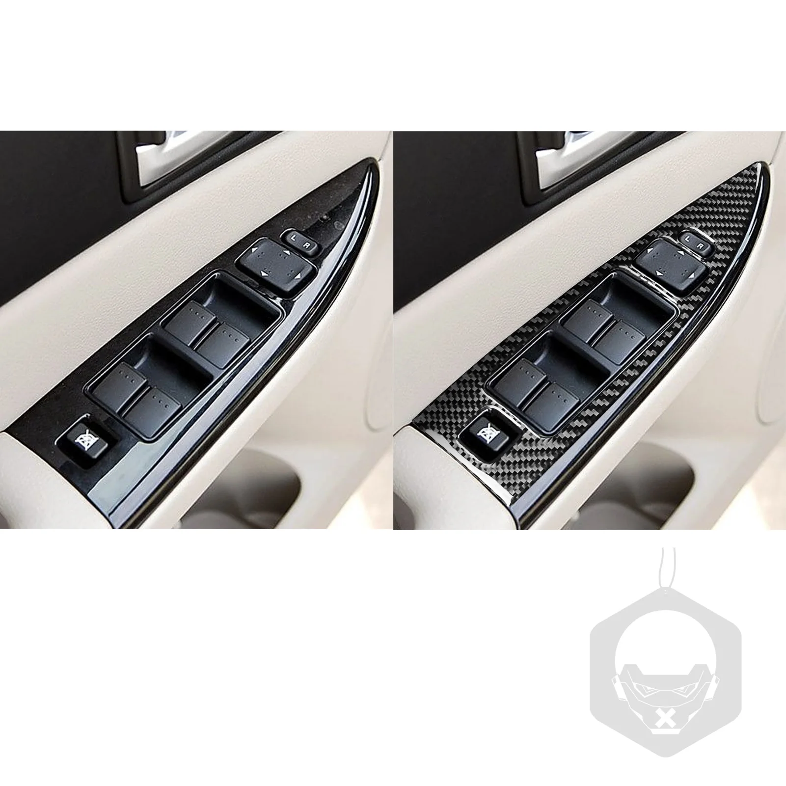 For Mazda 6 Atenza 2006-2008 Real Carbon Fiber Sticker Window Lift Button Control Panel Car Accessories Interior decorative