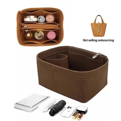 Felt Women's Cosmetic Make Up Storage Bag Organizer Insert Travel with zipper In Bag Tote Shaper Fit For Picotin 18 22