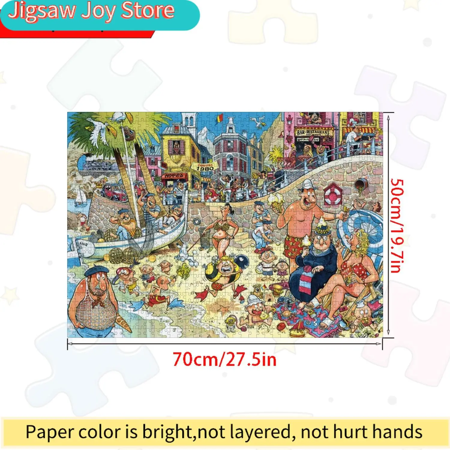 Jigsaw Puzzle - Seaside Beach, Home Decoration, Family Relaxation And Stress Relief Game, Brain Challenge, 70X50 Cm, Ideal Gi
