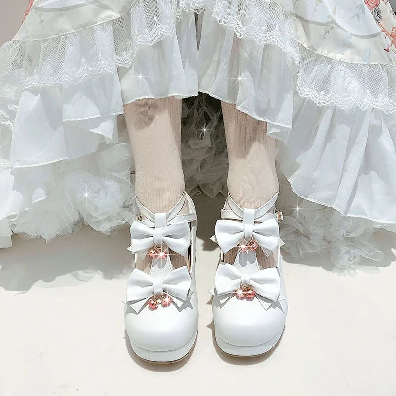

YQBTDL, осень 2022, туфли-лодочки для косплея Лолиты с галстуком-бабочкой JK LO, клубничная принцесса, женская обувь Мэри Джейн с Т-образным ремешком и перекрестным ремешком на блочном каблуке
