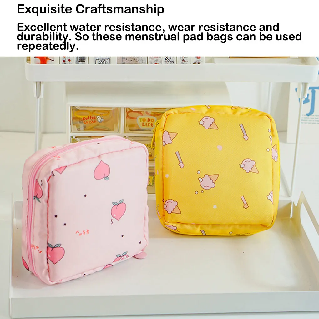 Storage Bag Portability Sanitary Napkin Pad Bags Cartoon Lightweight Carry Packet Teen Girls Store Women Tampons