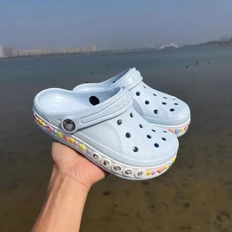

@#Summer Cave Shoes For Boys And Girls Outdoor Beach Shoes Non Slip Flat Sandals Cute Children'S Lace Breathable Slippers