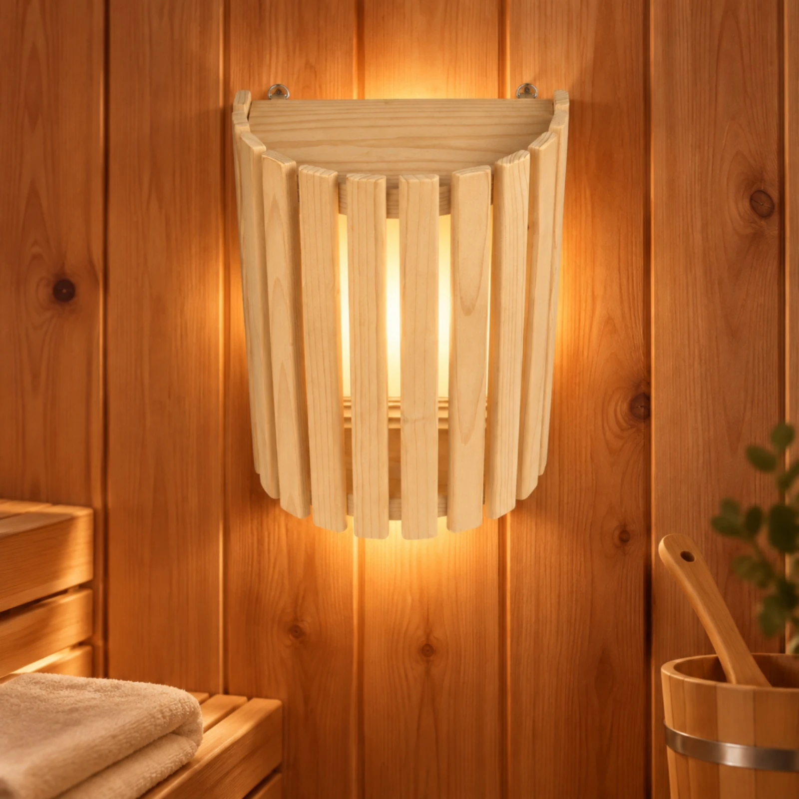 Light Cover Sturdy Semicylindrical Sauna Lamp Shade Wooden Sauna Lampshade Space-Saving