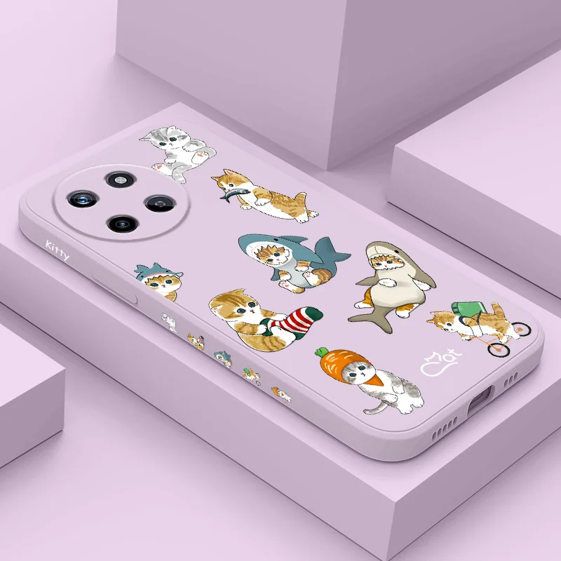 

Greedy Cat Phone Case For OPPO Realme 14 13 12 11 10 9 9i 8 8i 7 Pro Plus C35 C21Y C25Y C25 4G 5G Liquid Silicone Cover