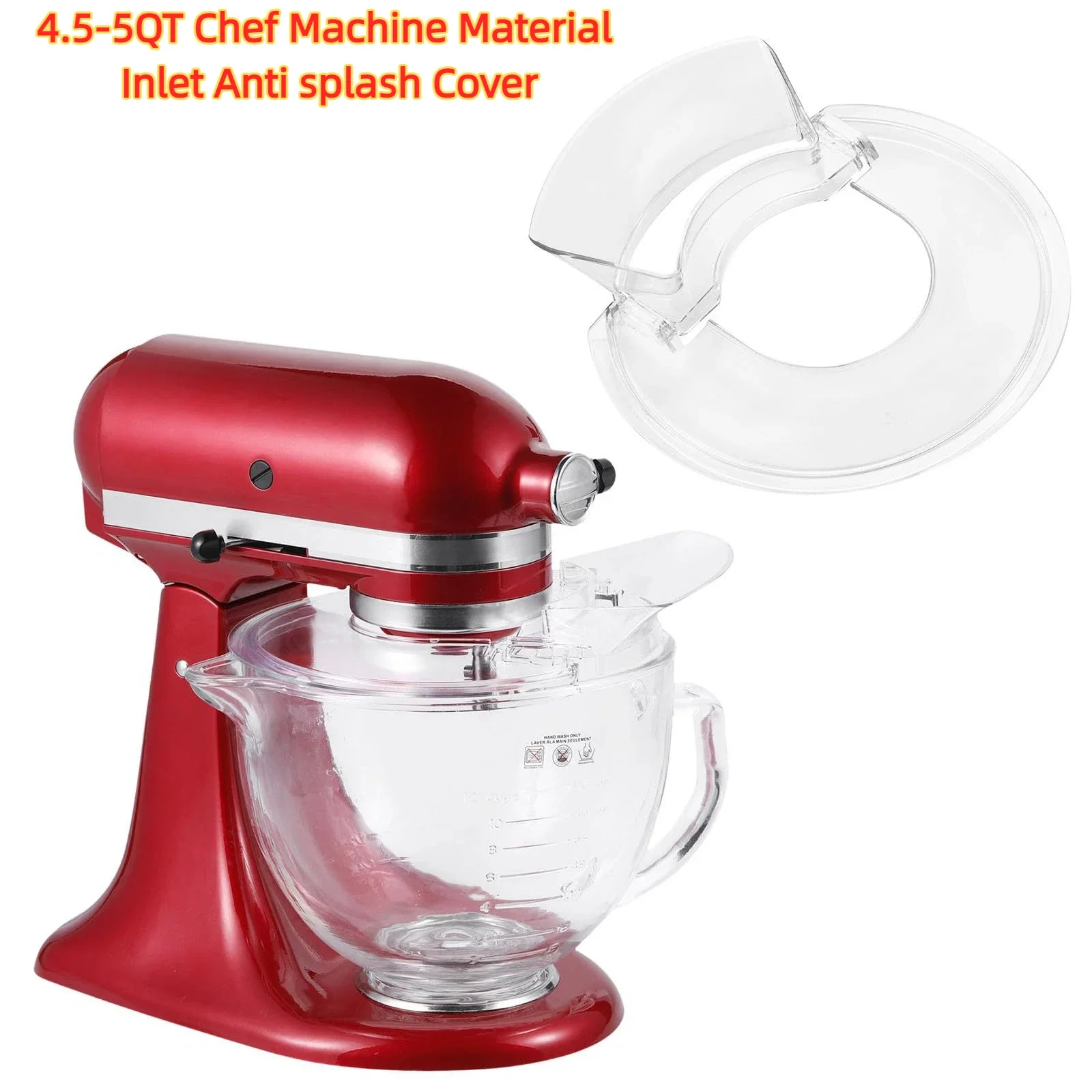 

Kitchen Chef Machine 4.5-5 QT Pouring Shield Anti splash Pouring Cover, Removable Pouring Port Pouring Cover Accessories