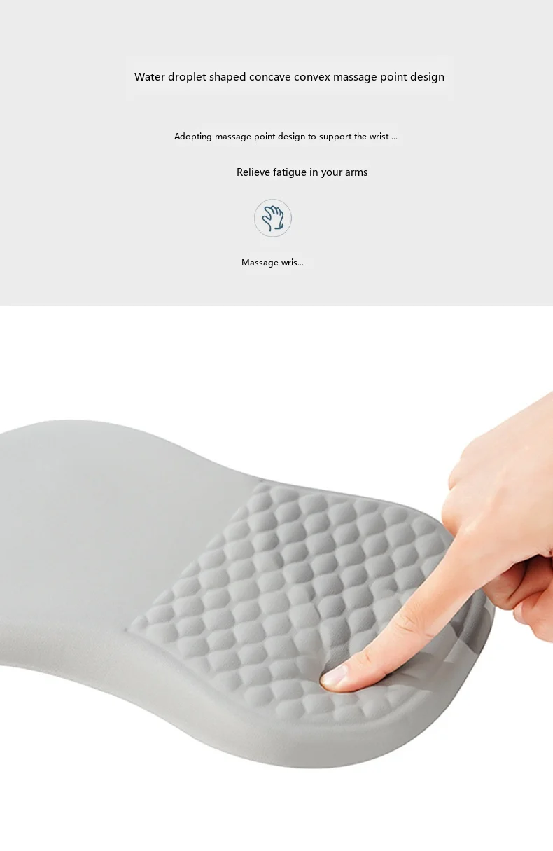 Silikon-Handgelenkauflage mit ergonomischem Neigungsdesign, 10 Farben, rutschfeste Schreibtischunterlage für Büro und Gaming. – Detail 6