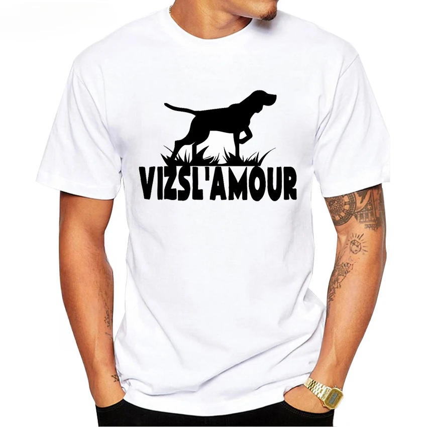 heavyweight Informal New Summer Short Sleeve Hungarian Vizsla Dog Watercolor Art Dog Print Casual Tops Funny Design White Tees