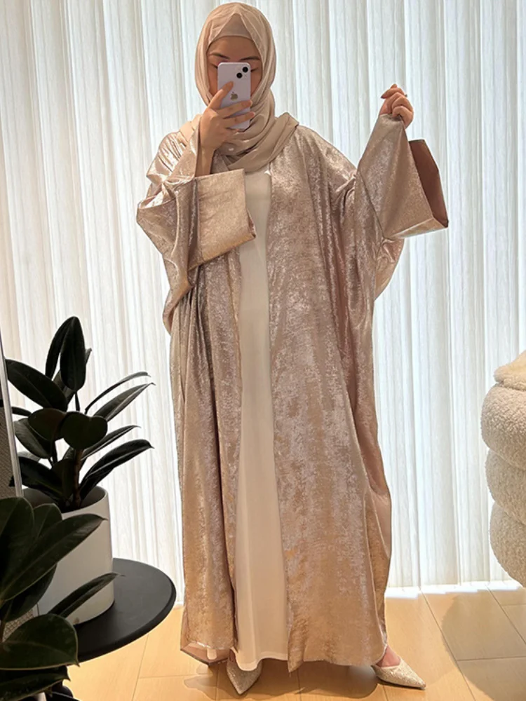 Silky Jalabiya Arab Long Robe Ramadan Muslim Abaya for Women Party Dresses Eid Morocco Saudi Vestidos Dubai Kaftan Islam Abayas