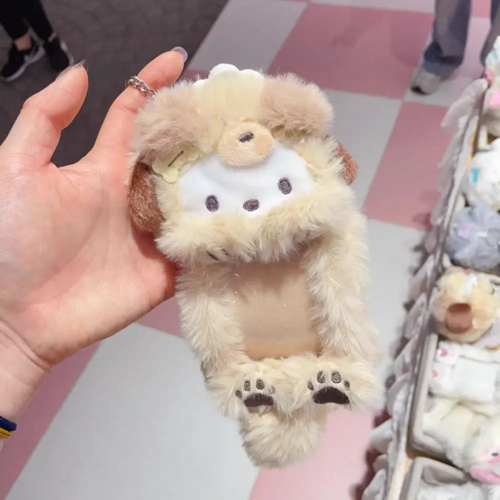 Melody Kuromi Dog Dress Up Card Holder Sanrio plush fabric Bus star card protective cover Key Chain backpack Pendant Girl gift