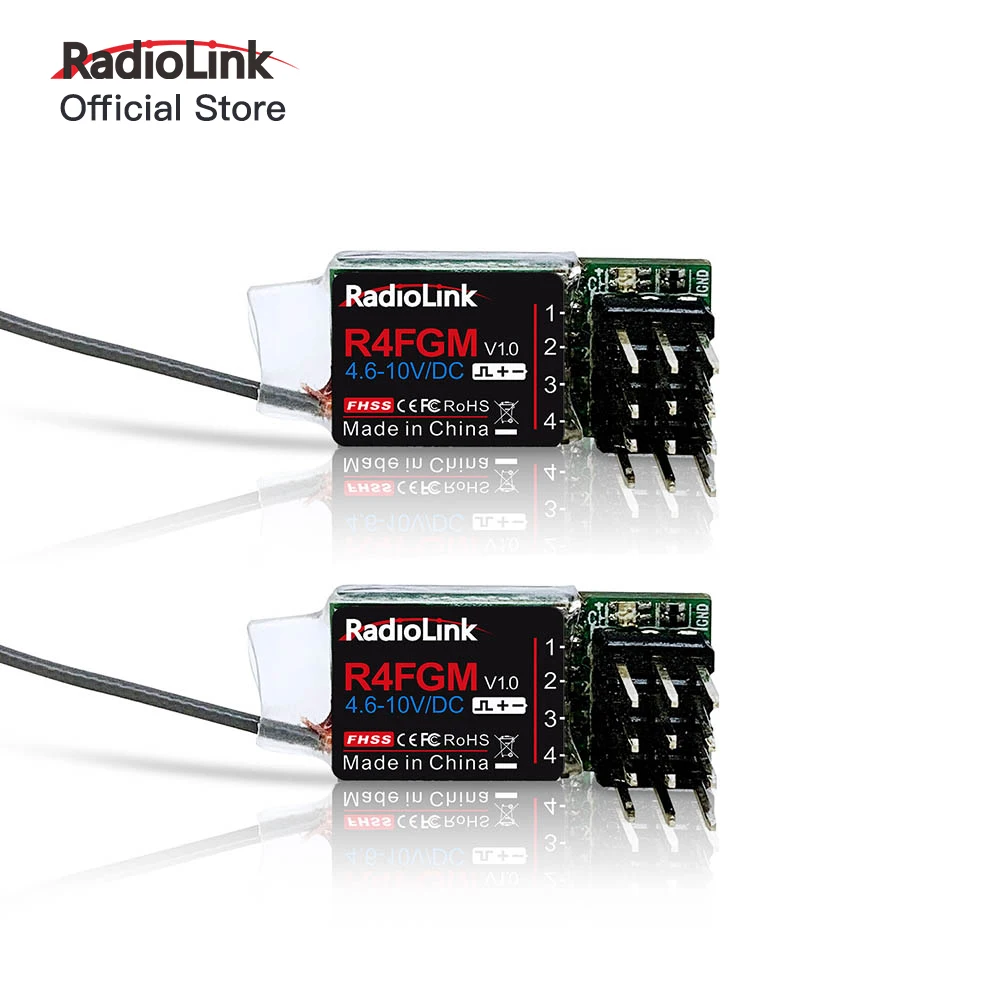 Radiolink R4FGM 4 Channel Mini Receiver with Gyro for 1:28 1:64 RC Pocket Drift Car Hotwheels Work for Radio RC4GS V2 RC6GS V2