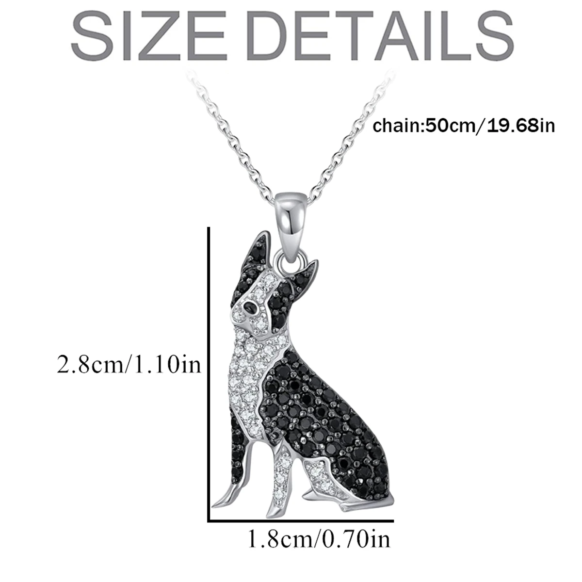 Creative Handsome Boston Terrier Pendant Necklace for Women Exquisite Pet Puppy Jewelry Accessories Holiday Gifts for Dog Lovers