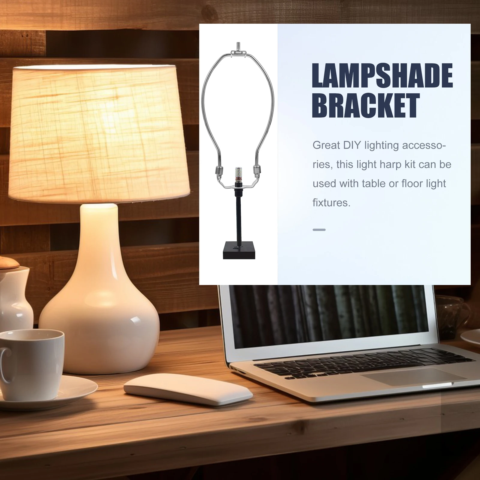 

2Pcs Lampshade Adjustable Lamp Harp Silver Harp Socket Small Holder Finials for Shades Clip Adapter Bracket Parts