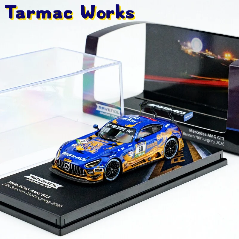 en stock. TW 1:64 AMG GT3 Nürburgring Nürnberg Rennen 24h 2026, modelo de coche en miniatura de aleación fundida a presión, figura para adultos, juguete para niños