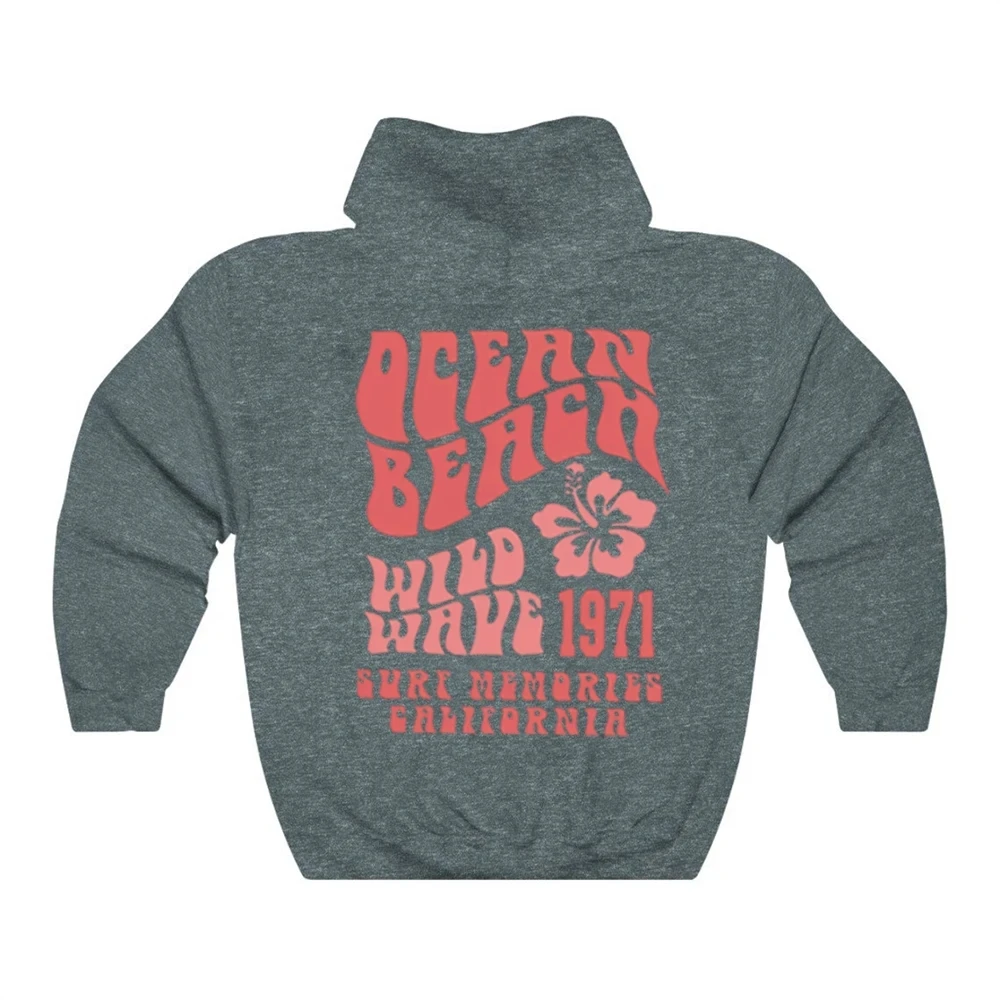 Ocean Beach Hoodie Aesthetic Hoodie Tumblr Sweatshirt CA Surf Tee Trendy Oversized Hoodie Coconut Hoodie Unisex Aesthetic Tops