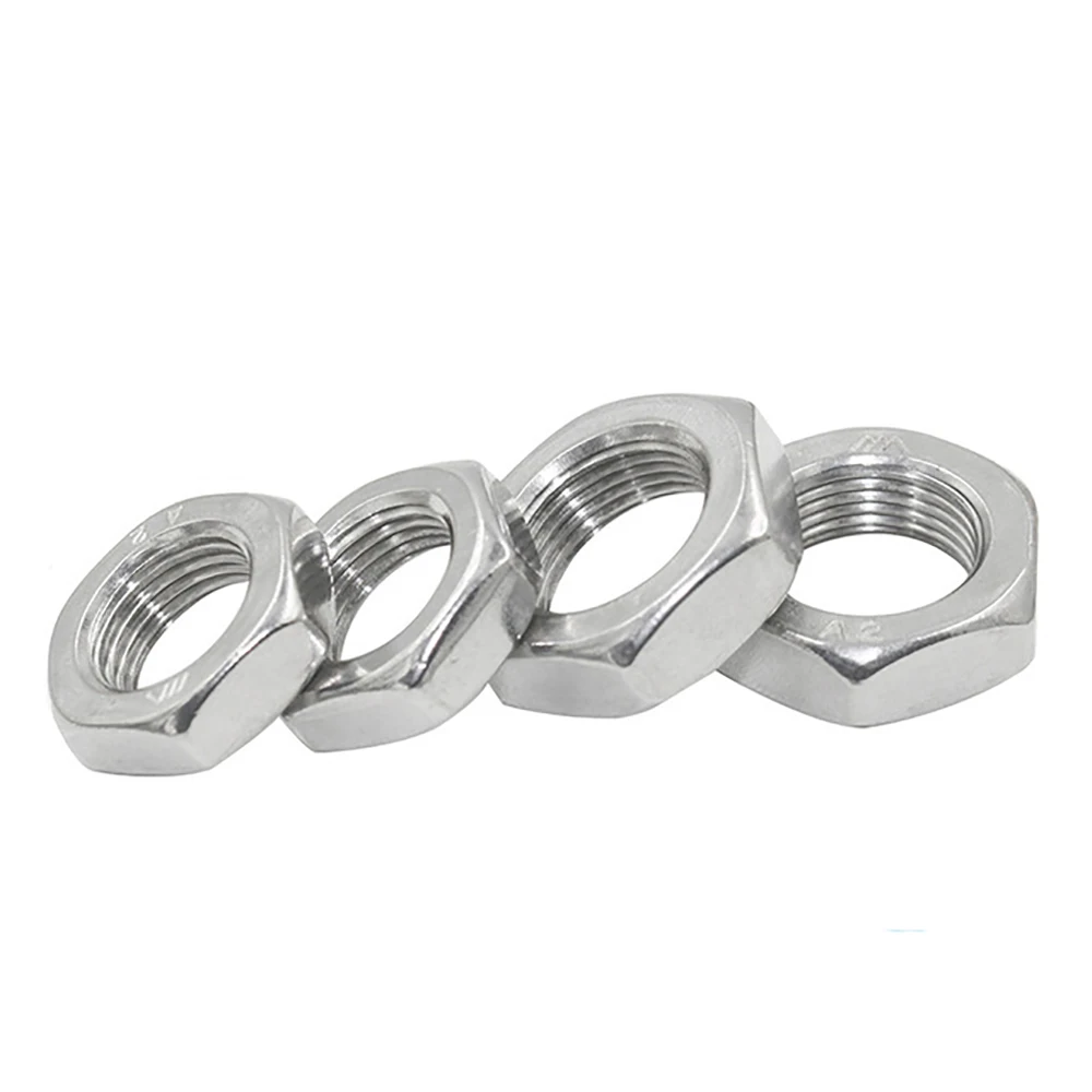 DIN439 GB6173 Hex Thin Nuts 1/4 5/16 3/8 7/16 1/2 5/8 to 1'' UNC SUS304/SUS316 Stainless Steel Chamferred Hexagon Nuts