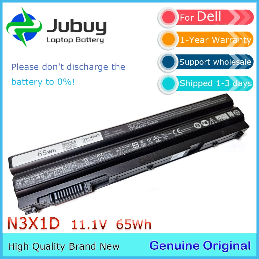 N3X1D 11.1V 65Wh Original Laptop Battery for Dell Latidude E5520 E6420 E6430 E6520 E6530 E6540 Precision M280 T54FJ