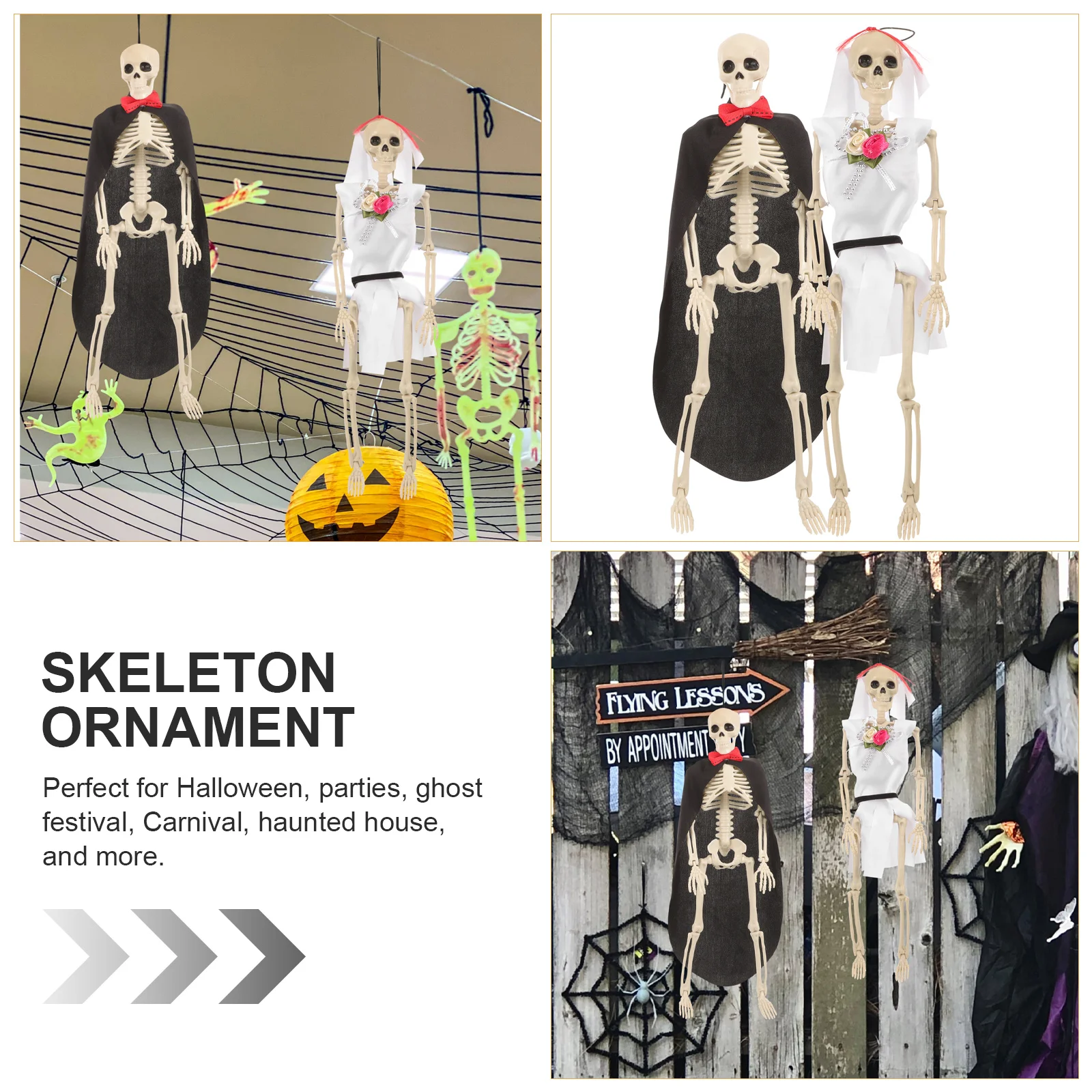 

2pcs 40cm Crafts Decorations Indoor Halloween Skeletal Decor Crafts Ghost Halloween Props Decoration